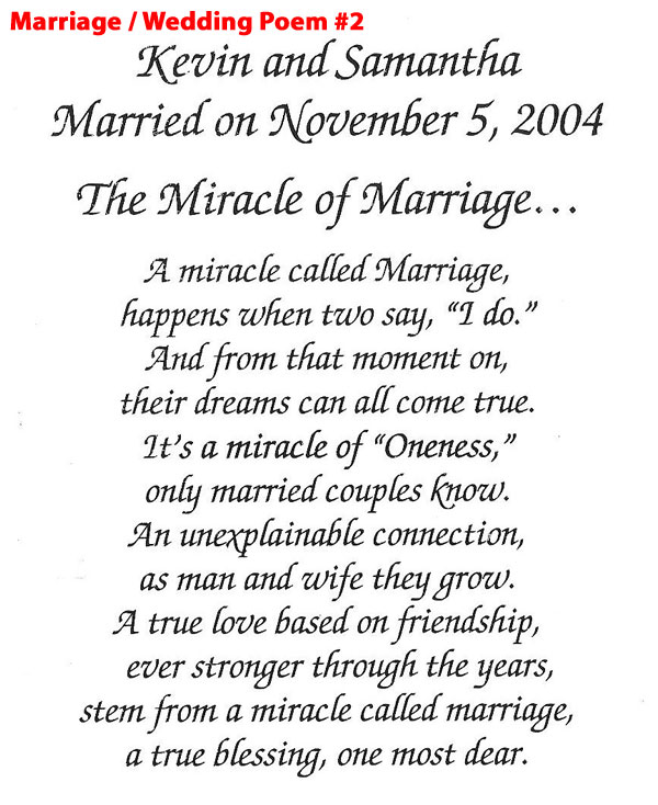 Marriage/Wedding Poem 2